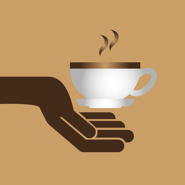мультяшный кекс сладкий с чашкой кофе горячий значок графический
 - Вектор,изображение
