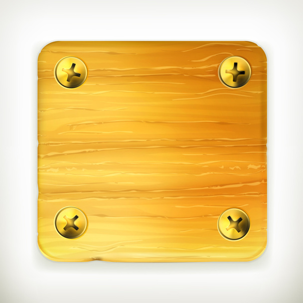 Wooden board with screws, vector - ベクター画像