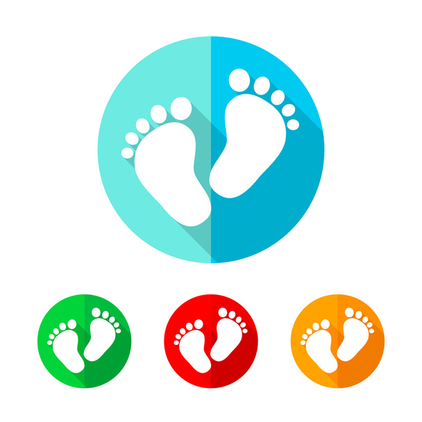 Set of colored footprint icons. Vector illustration. - Wektor, obraz