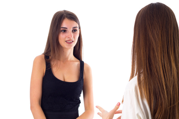 Two young woman talking - Foto, immagini