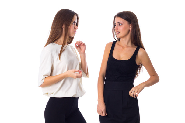 Two young woman talking - Foto, Imagen