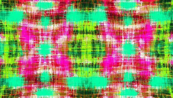 pink green blue and red plaid pattern abstract background - Photo, Image