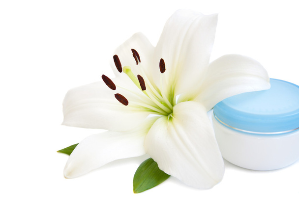 White lilly and moistening cream - Foto, Imagem