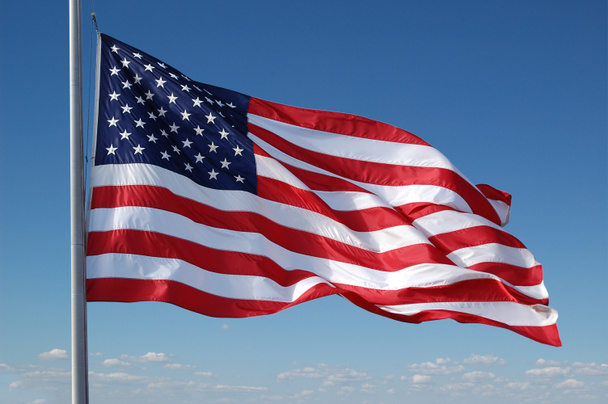 Americká vlajka letí - Fotografie, Obrázek