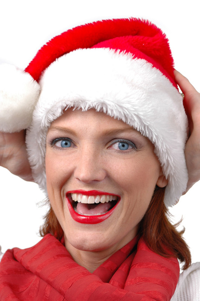 Portrait of woman wearing Santa - Zdjęcie, obraz