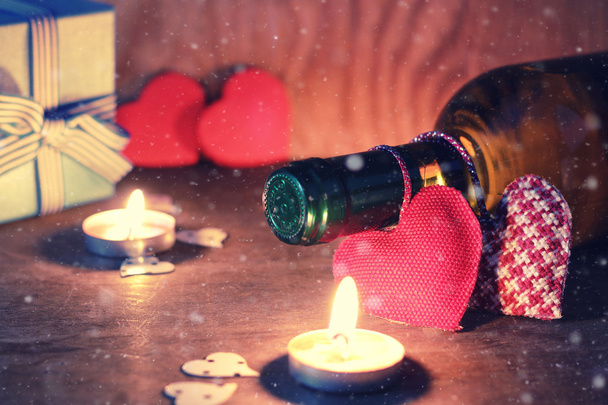 Viini kynttilä Ystävänpäivä sydän
 - Valokuva, kuva