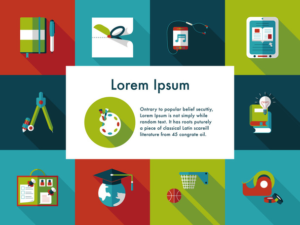 School and education icons set - Vector, Image