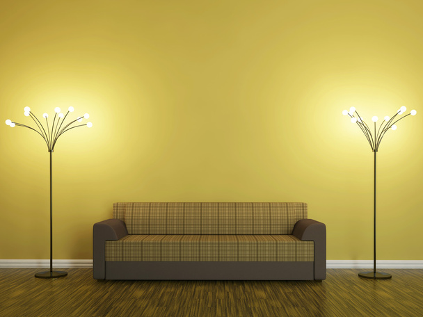 Sofa and lamp - Фото, изображение