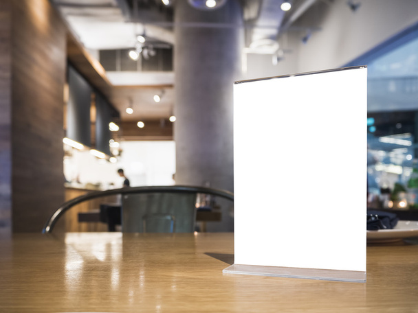 Vysmívat se Menu rámeček na stůl restaurace Cafe Shop interiér  - Fotografie, Obrázek