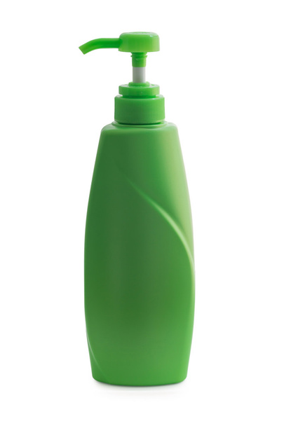 green plastic bottle for soap or shampoo - Zdjęcie, obraz
