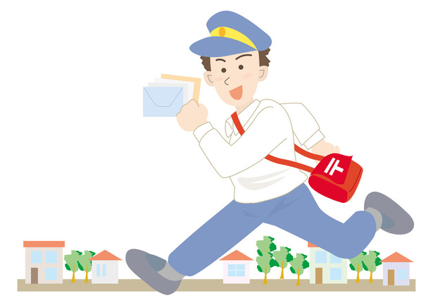 Running Postman for delivery - Vector, Image