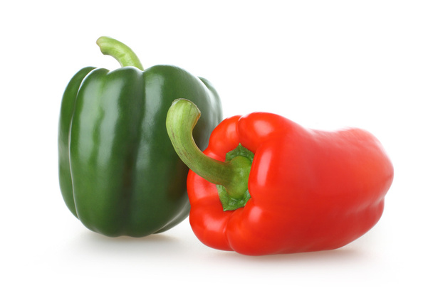 twee gekleurde paprika - Foto, afbeelding