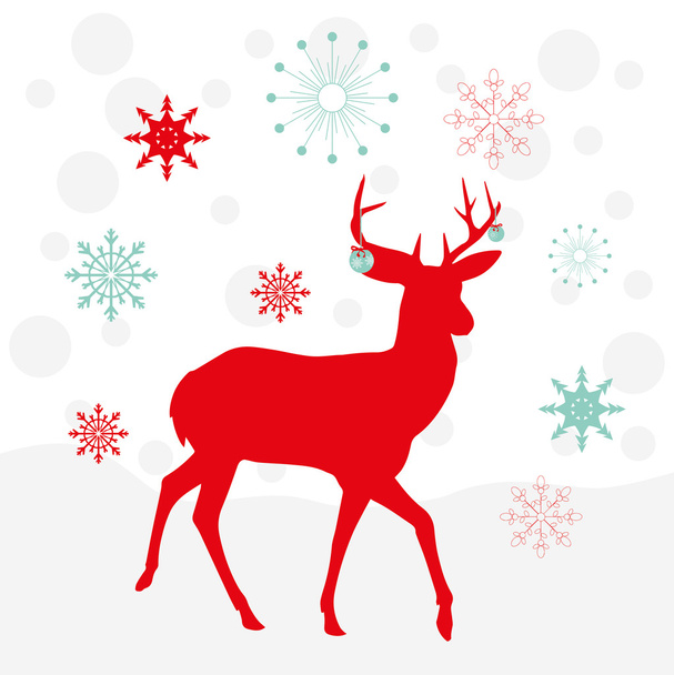 クリスマス、織物のための美しいイラストの鹿 - ベクター画像