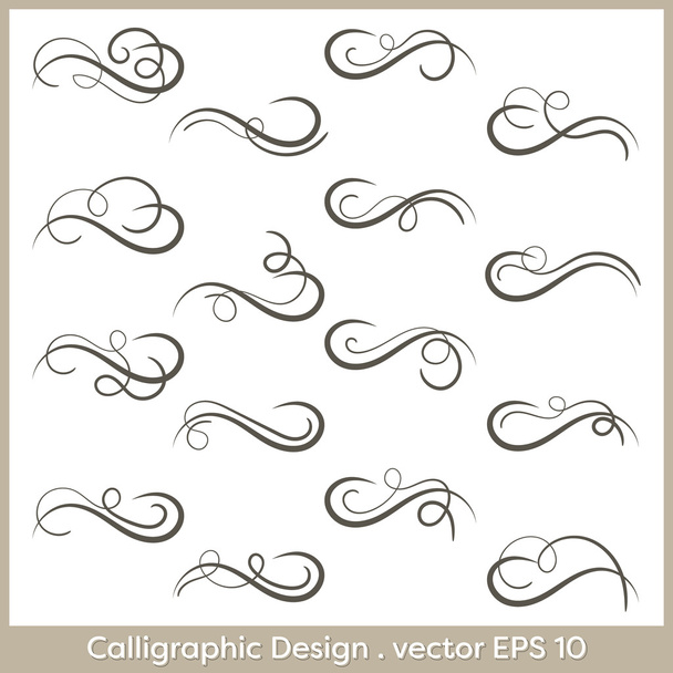 Elementos caligráficosElementos caligráficos dibujados a mano Elementos vectoriales caligráficos dibujados a mano
. - Vector, Imagen