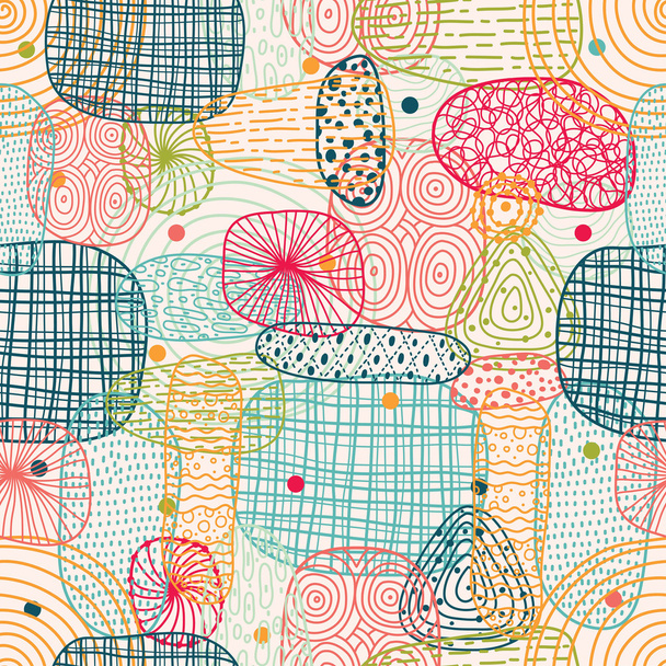 abstract seamless doodle pattern - Vector, Image