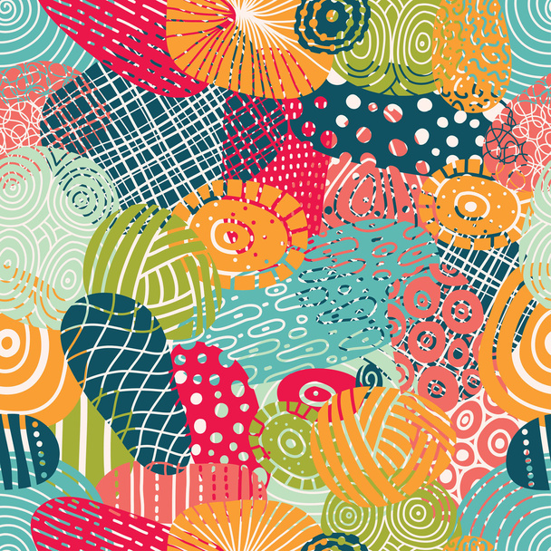 abstract seamless doodle pattern - Vector, Image