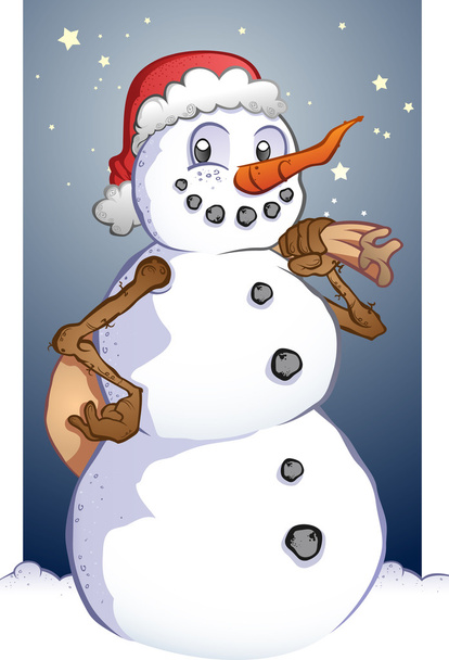 Рождественский талисман Санта-Снеговик
 - Вектор,изображение