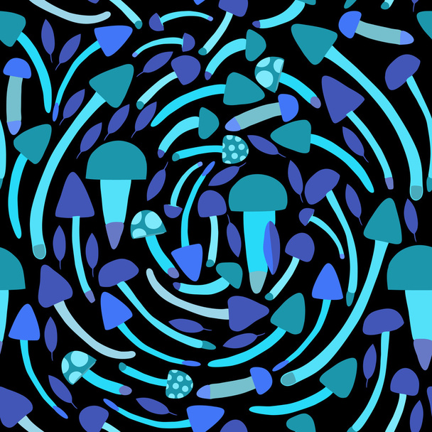 Set of different mushrooms. Colorful Vector seamless pattern. - Вектор, зображення