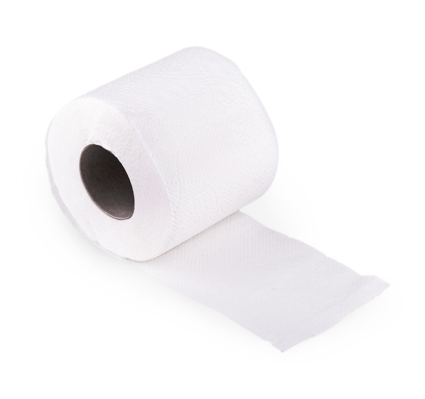απλό ρολό χαρτί τουαλέτας στο λευκό - Φωτογραφία, εικόνα