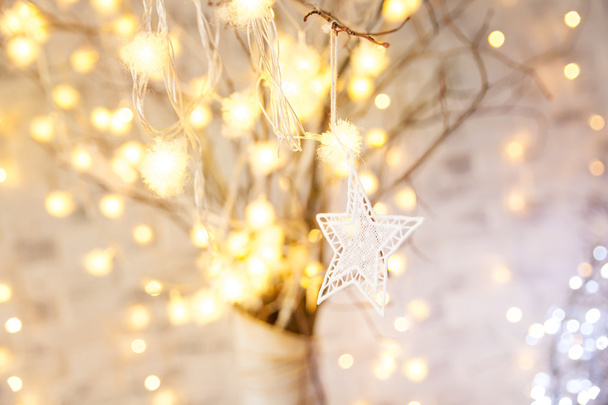 Christmas gold shiny decorations - Valokuva, kuva