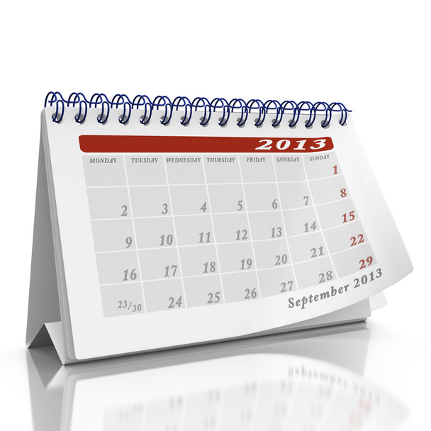 Calendario de escritorio con mes septiembre 2013
 - Foto, imagen
