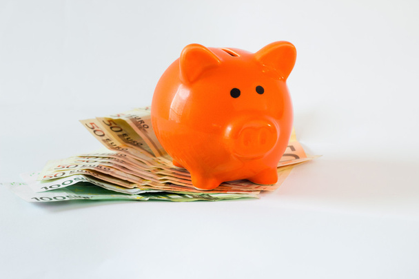 Rózsaszín malacka bank pénz - Fotó, kép