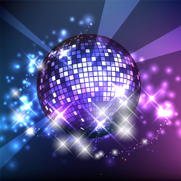 sparkling disco ball. Night party - Vector, afbeelding