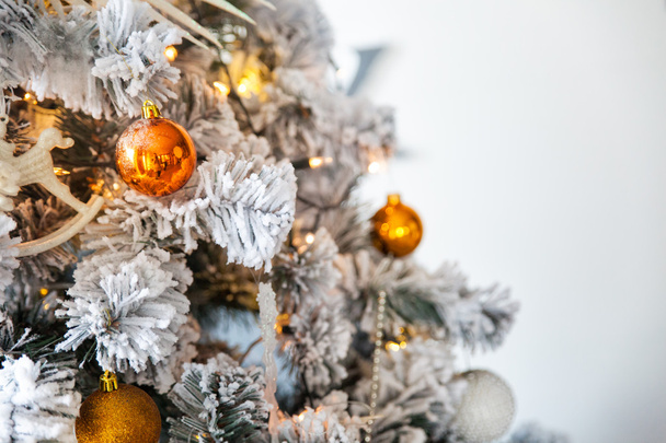 Christmas gold shiny decorations - Foto, Imagen
