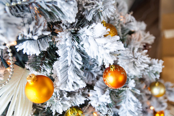 Christmas gold shiny decorations - Foto, Imagen