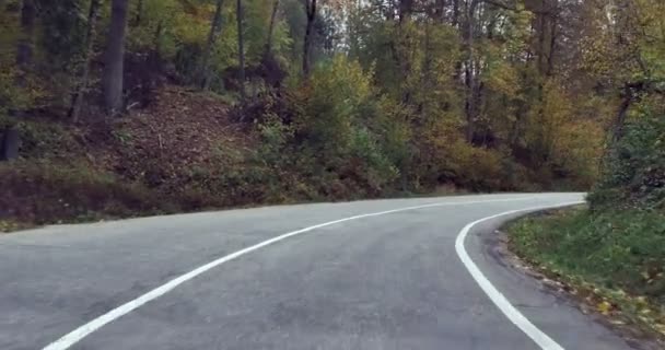 vídeo de un viaje en coche por una carretera tortuosa
 - Metraje, vídeo