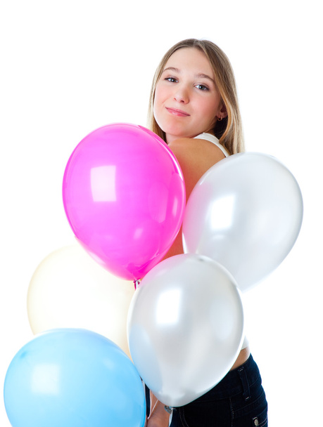 Girl with ballons - Foto, imagen
