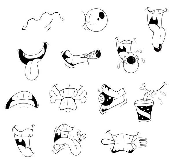 Expressions vectorielles de la bouche de bande dessinée
 - Vecteur, image