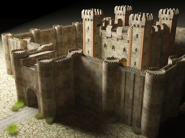 3d tehdä keskiaikainen linnoitus rakennuksen ulkopuoli
 - Valokuva, kuva