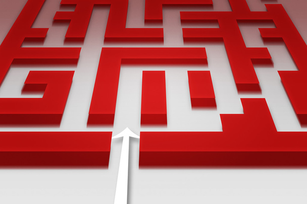 Red Maze Concept Afbeelding - Foto, afbeelding