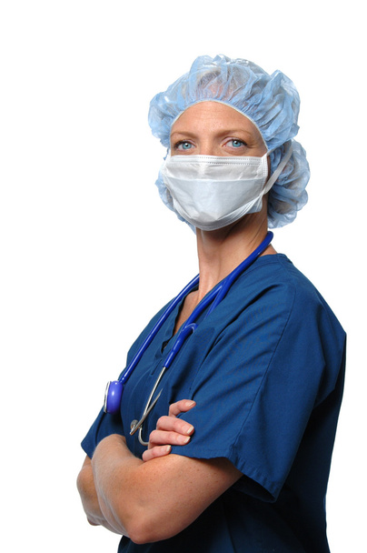Surgical female wearing mask - Foto, Bild