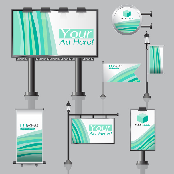 vector Diseño de publicidad exterior para empresa con círculos de color
 - Vector, imagen