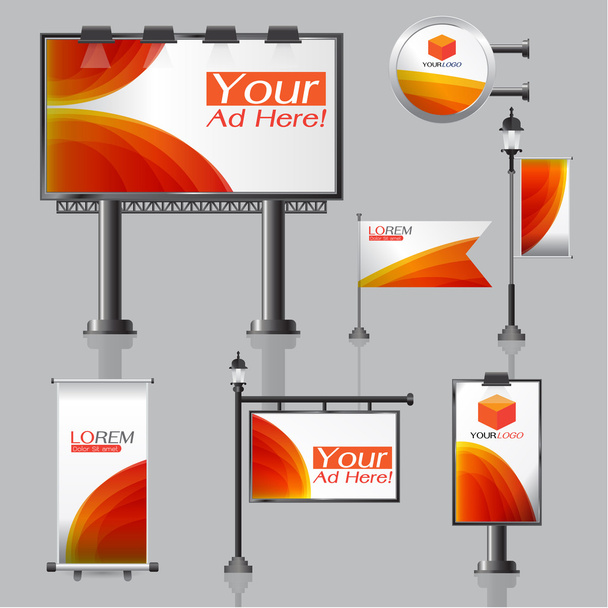 векторный дизайн наружной рекламы для компании с цветом
 - Вектор,изображение