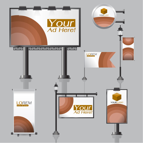 vector Outdoor advertising design for company with color circles - Vector, Image
