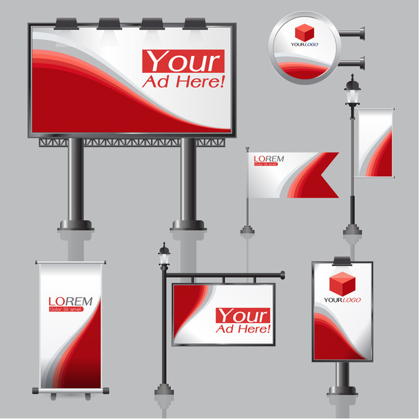 vector Outdoor advertising design for company with - Vector, Image
