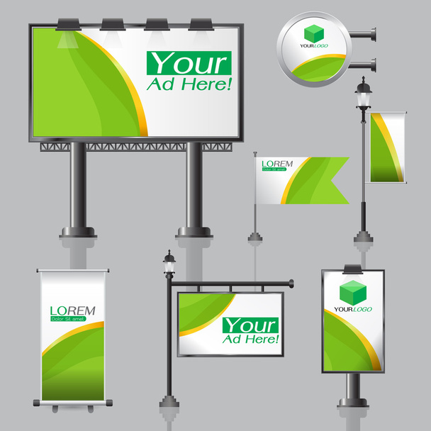 vektorové venkovní reklama design pro společnost s barevné kruhy - Vektor, obrázek