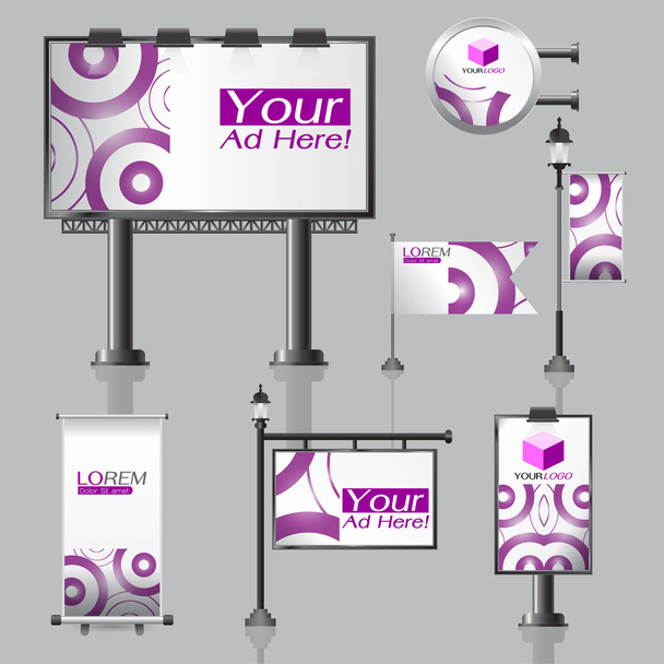 вектор Дизайн зовнішньої реклами для компанії з кольоровими колами
 - Вектор, зображення