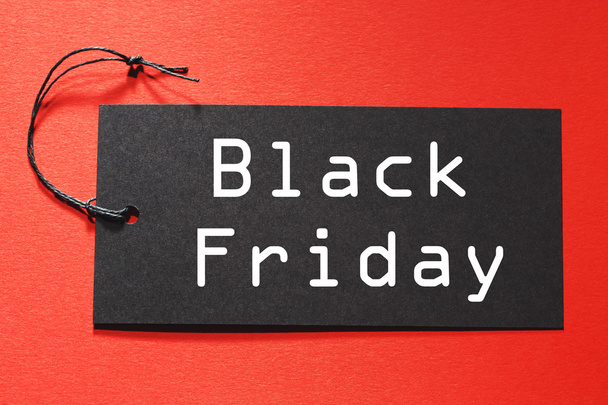 black Friday text on a black tag - Photo, Image