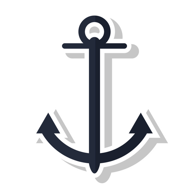 Isolated marine anchor design - Vector, Image
