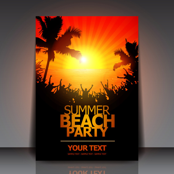 Summer Beach Party Flyer - Vector Design - Vector, Image