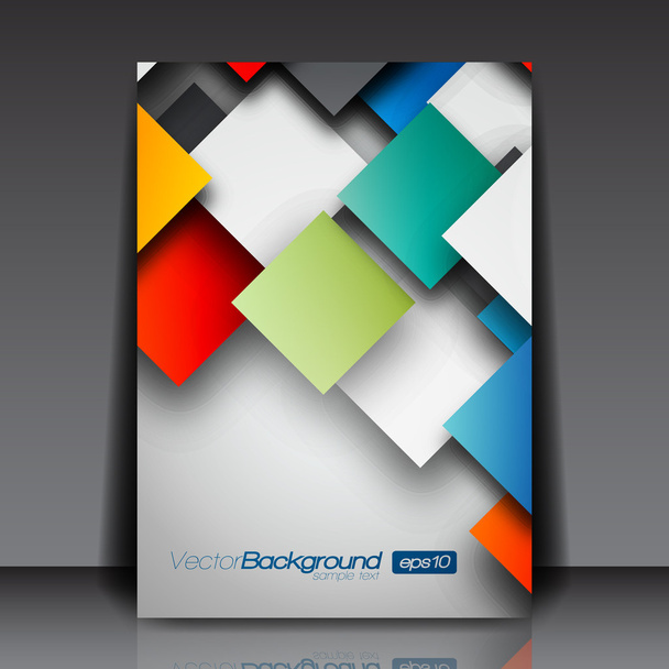 kleurrijke 3d pleinen - business flyer sjabloonontwerp vector - Vector, afbeelding
