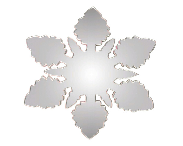 Invierno copos de nieve de color plata sobre un fondo blanco
 - Foto, imagen