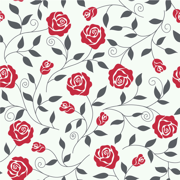 Seamless abstract background with roses - Vector, Image