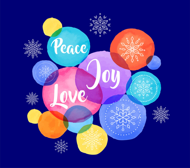 Fondo de Navidad con bolas de Navidad, acuarela colores vibrantes decoración de Navidad, Feliz tarjeta de felicitación de Navidad
 - Vector, imagen