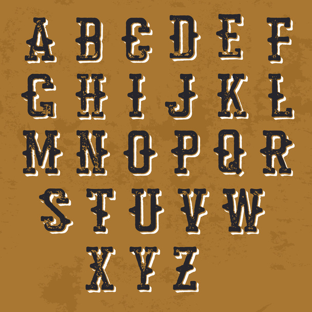 Vintage Grunge alphabet.  - Vector, Imagen