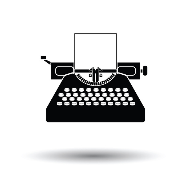 Ícone de máquina de escrever com design de sombra
 - Vetor, Imagem